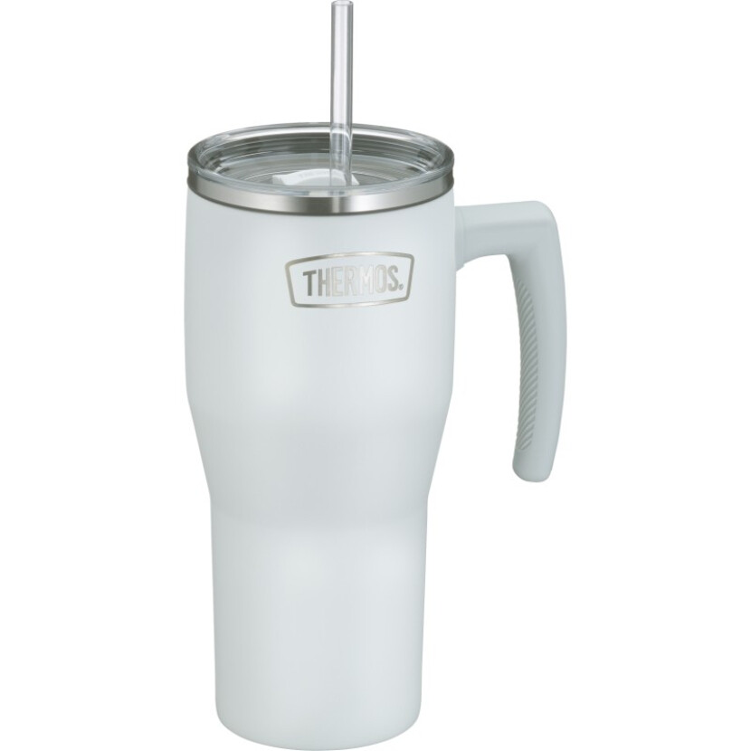 Termohrnček s madlom a slamkou Thermos Refreshing 850 ml - biely