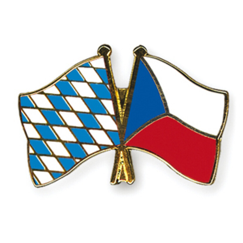 Odznak (pins) 22mm vlajka Bavorsko+Česká republika - farebný