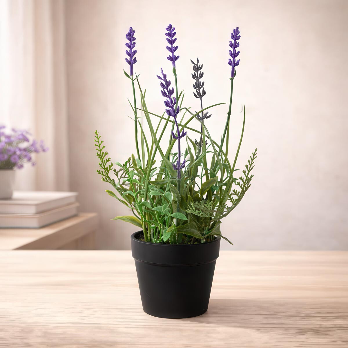 Umelá levanduľa v kvetináči, 25 cm