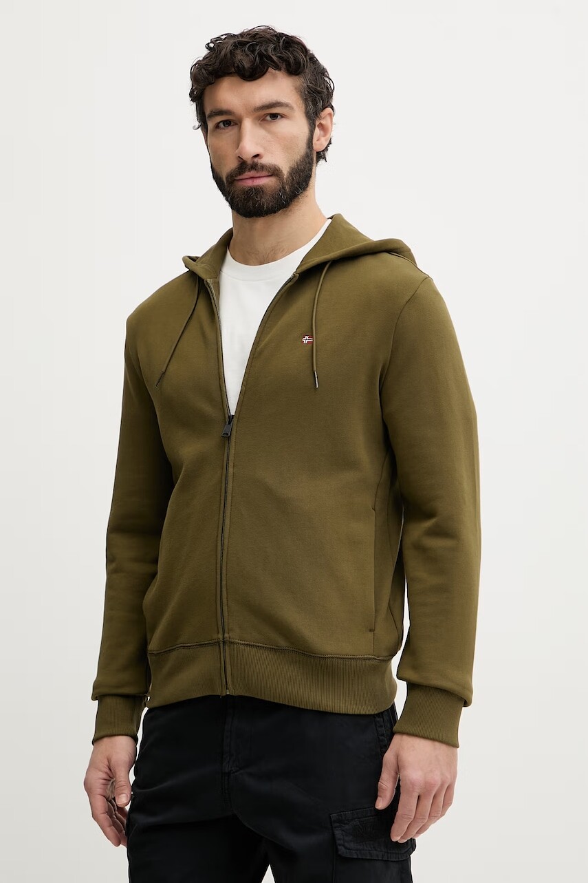 Pánska bavlnená mikina na zips s kapucňou Napapijri BALIS