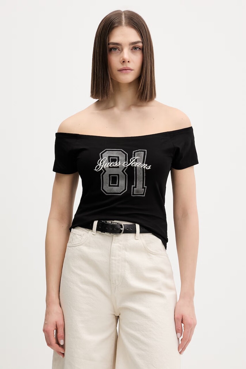 Guess Jeans tričko dámske bavlnené s elastanom