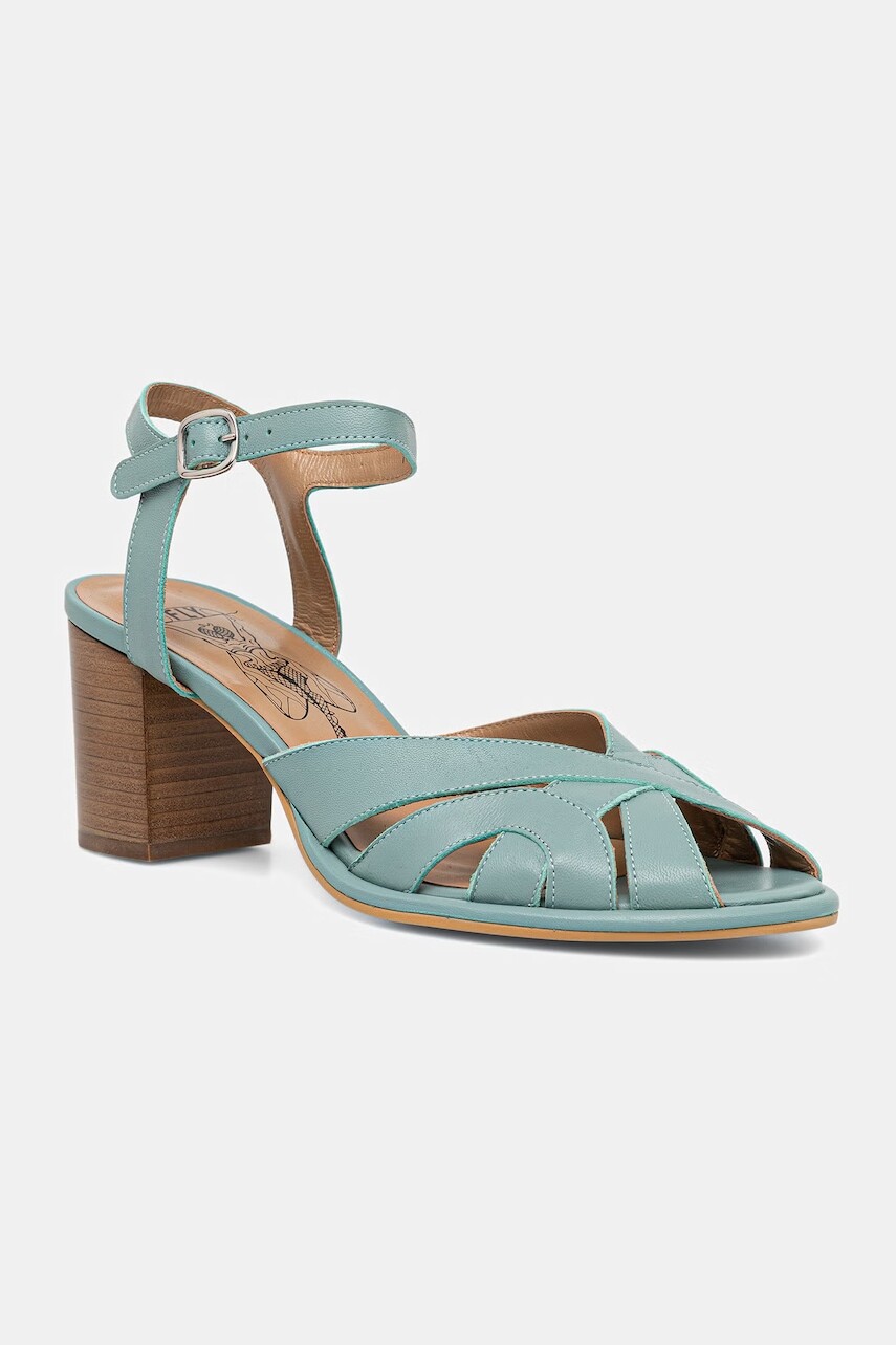 Fly London sandále na podpätku kožené MEBU450FLY