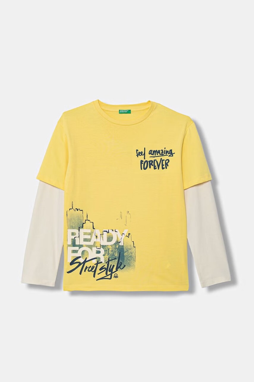 United Colors of Benetton tričko s dlhým rukávom detské bavlnené