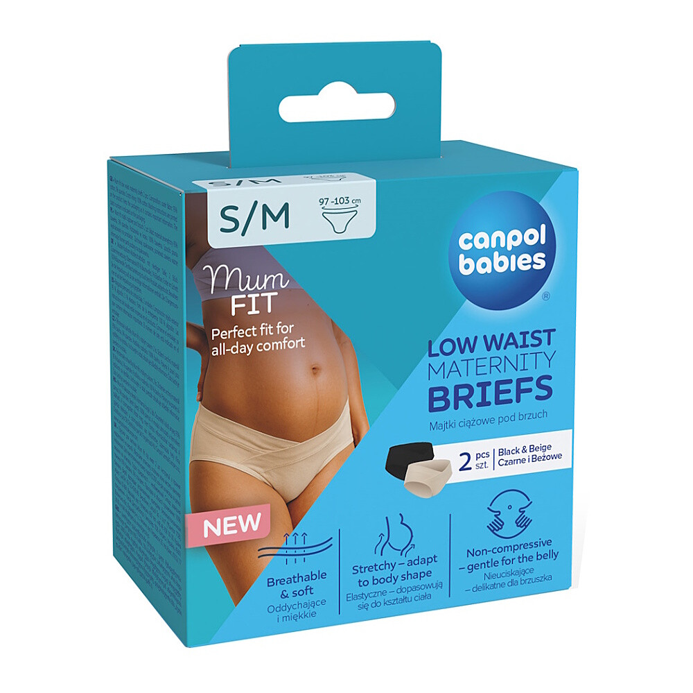 CANPOL BABIES Tehotenské nohavičky s nízkym pásom mum fit S/M 2 kusy