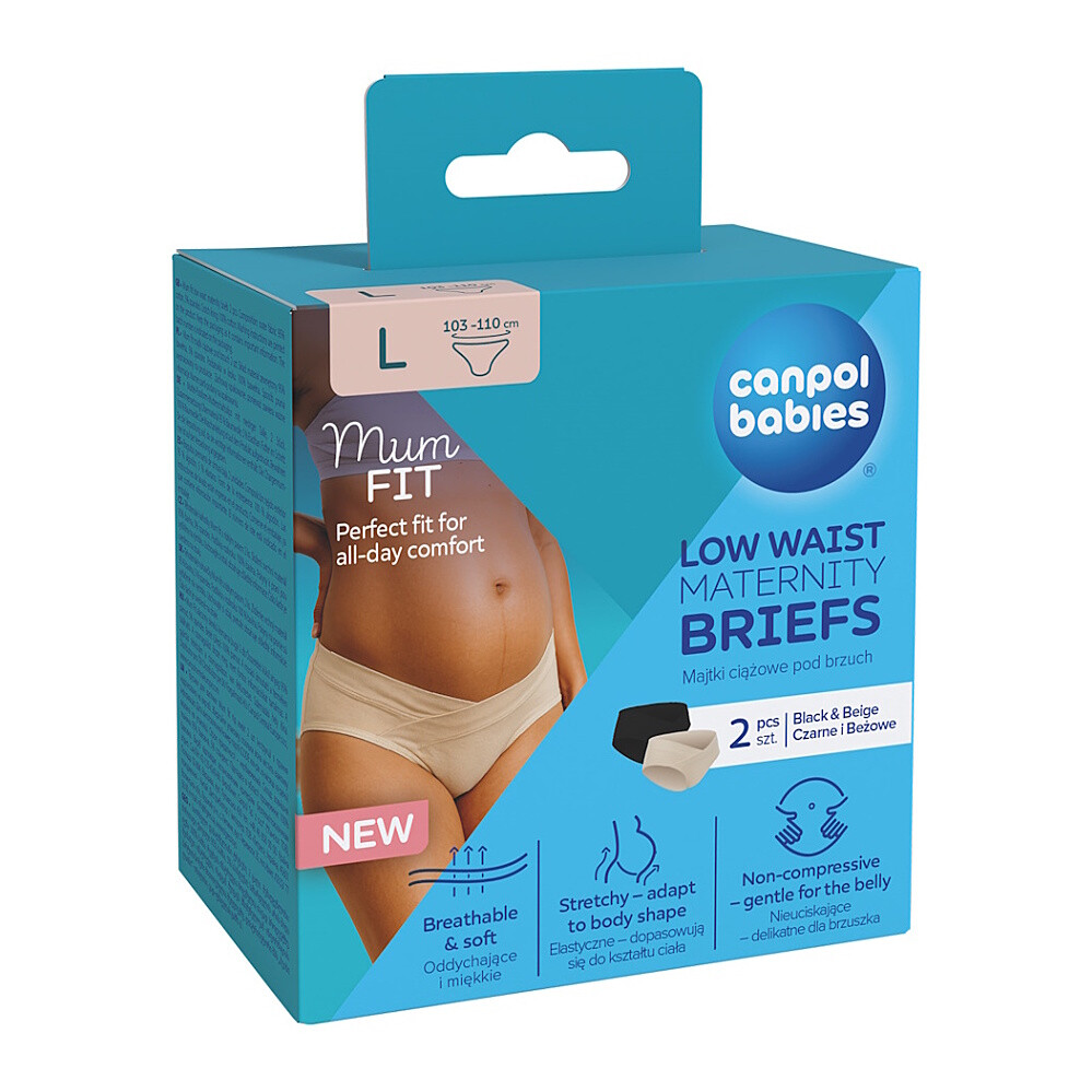 CANPOL BABIES Tehotenské nohavičky s nízkym pásom mum fit L 2 kusy