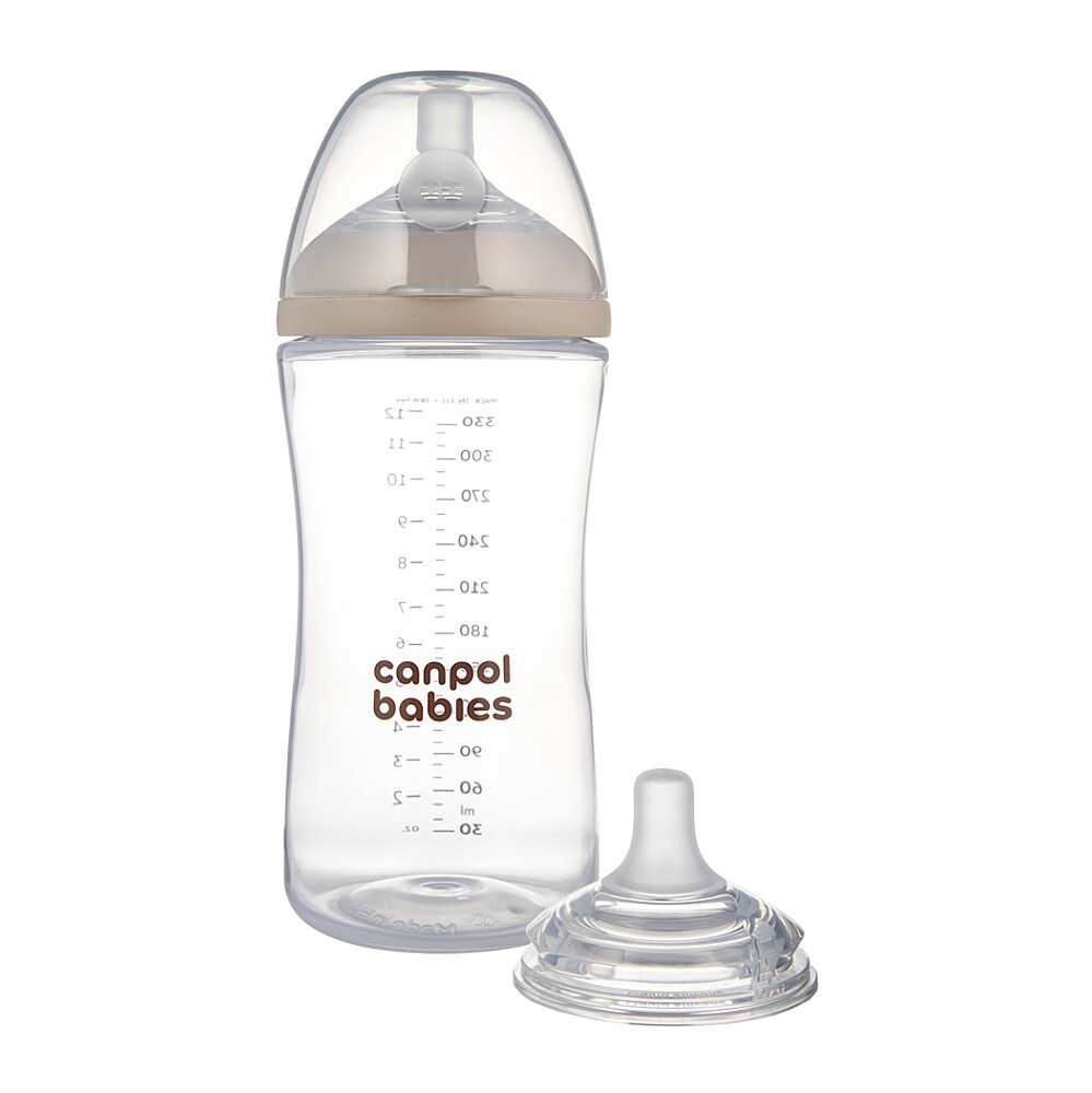 CANPOL BABIES Fľaša antikoliková natural shape 3m+ 260 ml