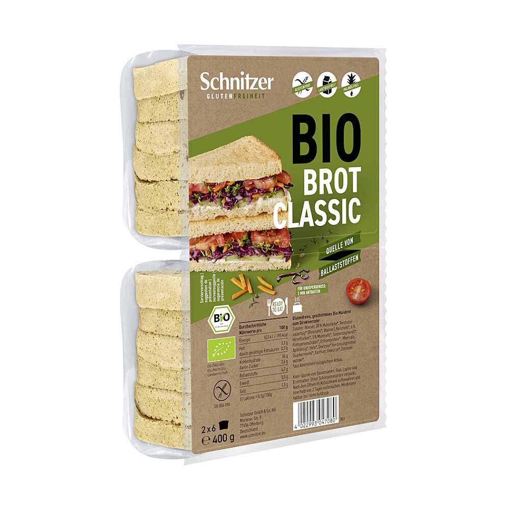 SCHNITZER Chlieb toastový klasik bezlepkový BIO 400 g