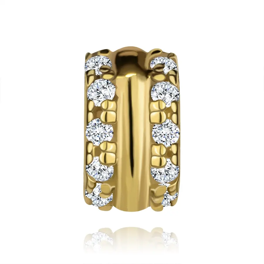 Zlatý prívesok 14K kruh so zirkónmi