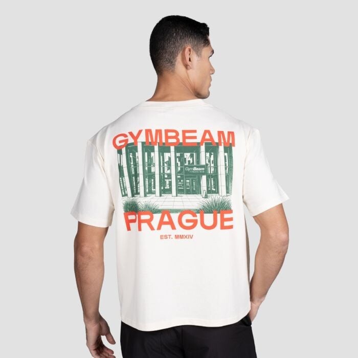 GymBeam Tričko Prague Cream  S