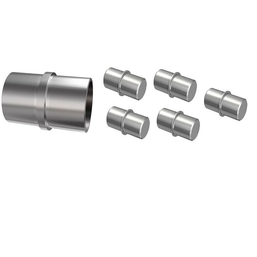 Spojka do zábradlí nehrdz. oceľ 1x42.4mm + 5x12mm