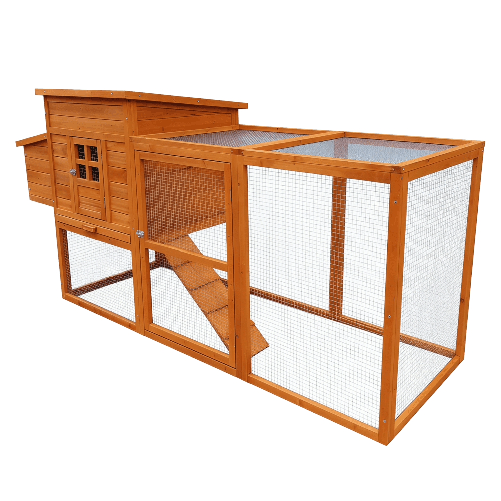 Kurník pre sliepky, hnedá/zelená, jedľa, pozinkovaná oceľ, FUROL