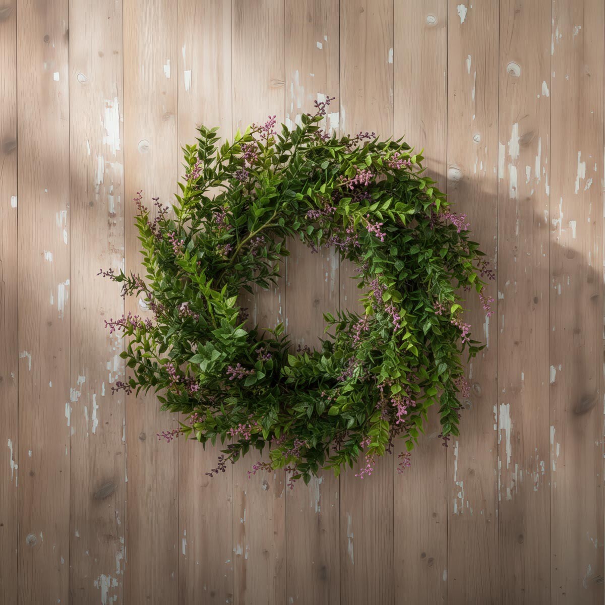 Dekoratívny veniec z malých listov, Ø 61 cm