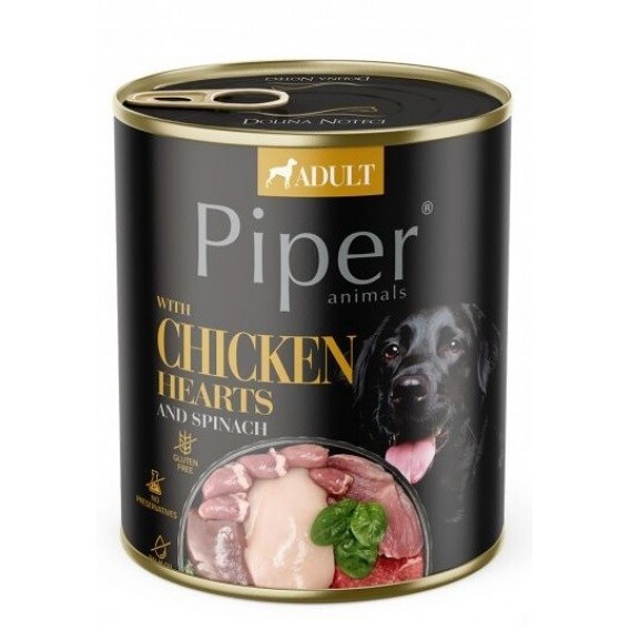 Piper PIPER konzerva 800g - s kuracími srdieckami a špenátom