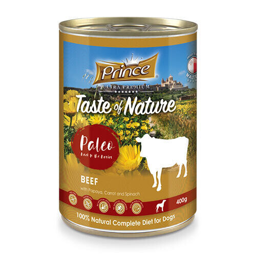 PRINCE PREMIUM HOVĚZÍ S PAPAJOU, MRKEV A ŠPENÁT 400g