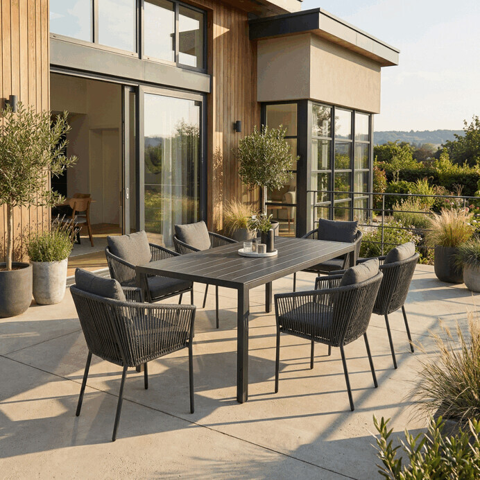 Záhradné kresielko ALURA – sivá, hliníková konštrukcia