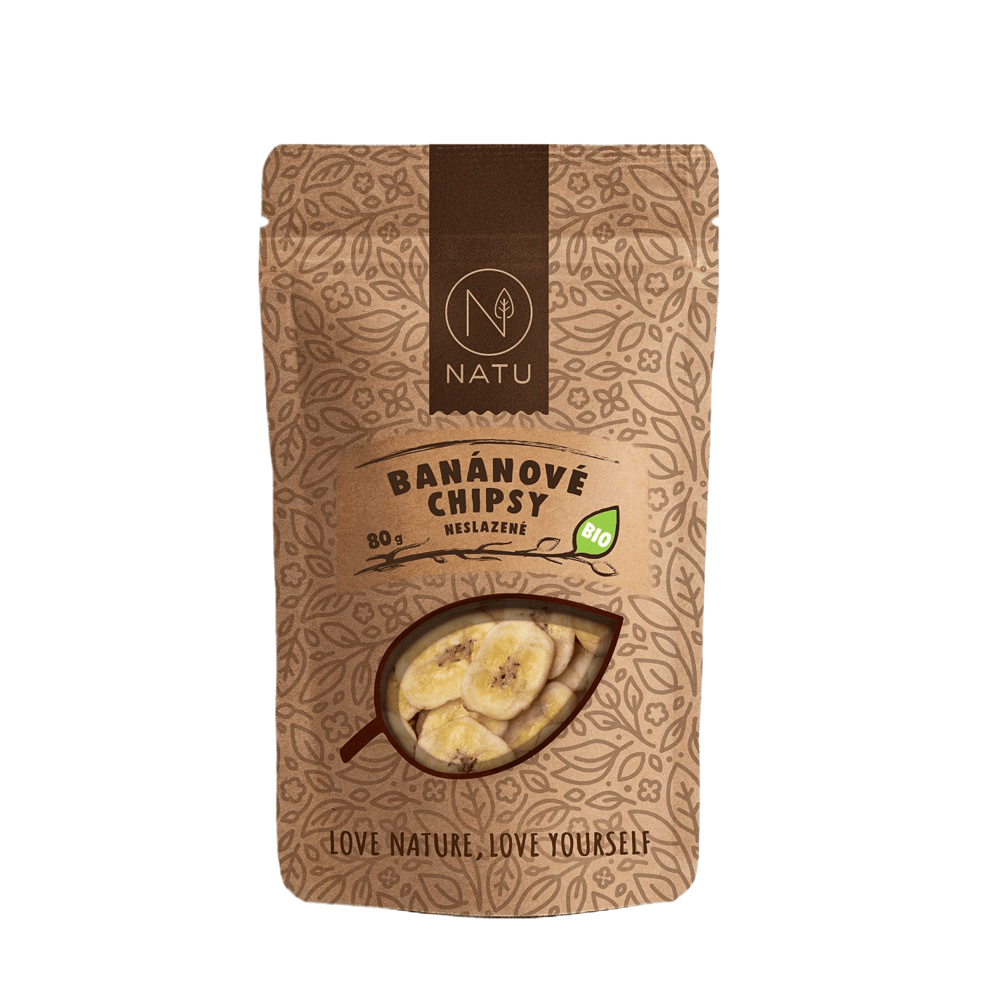 NATU Banánové chipsy nesladené BIO 80 g