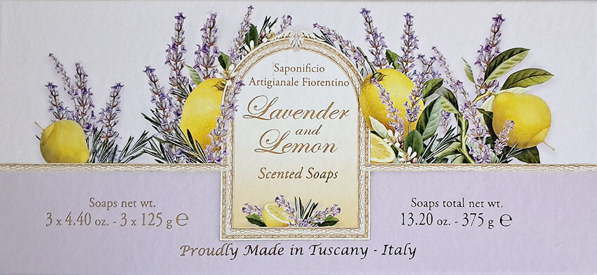 SAF FIORENTINO Tuhé mydlo, Levanduľa a citrón 3 x 125 g
