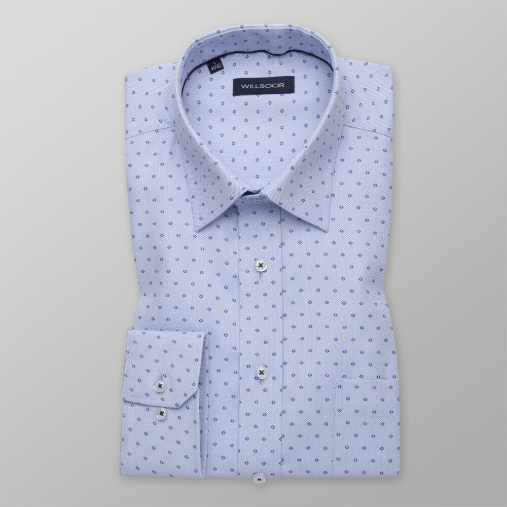 Pánska košeľa klasická s tmavo modrým bodkovaným vzorom 11589