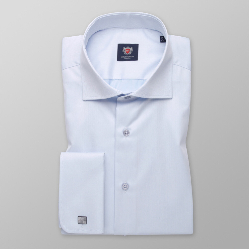 Pánska košeľa slim fit svetlomodrej farby 13411