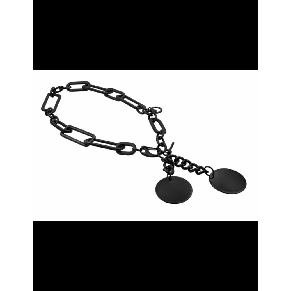 Dámsky čierny náhrdelník z chirurgickej ocele 19687