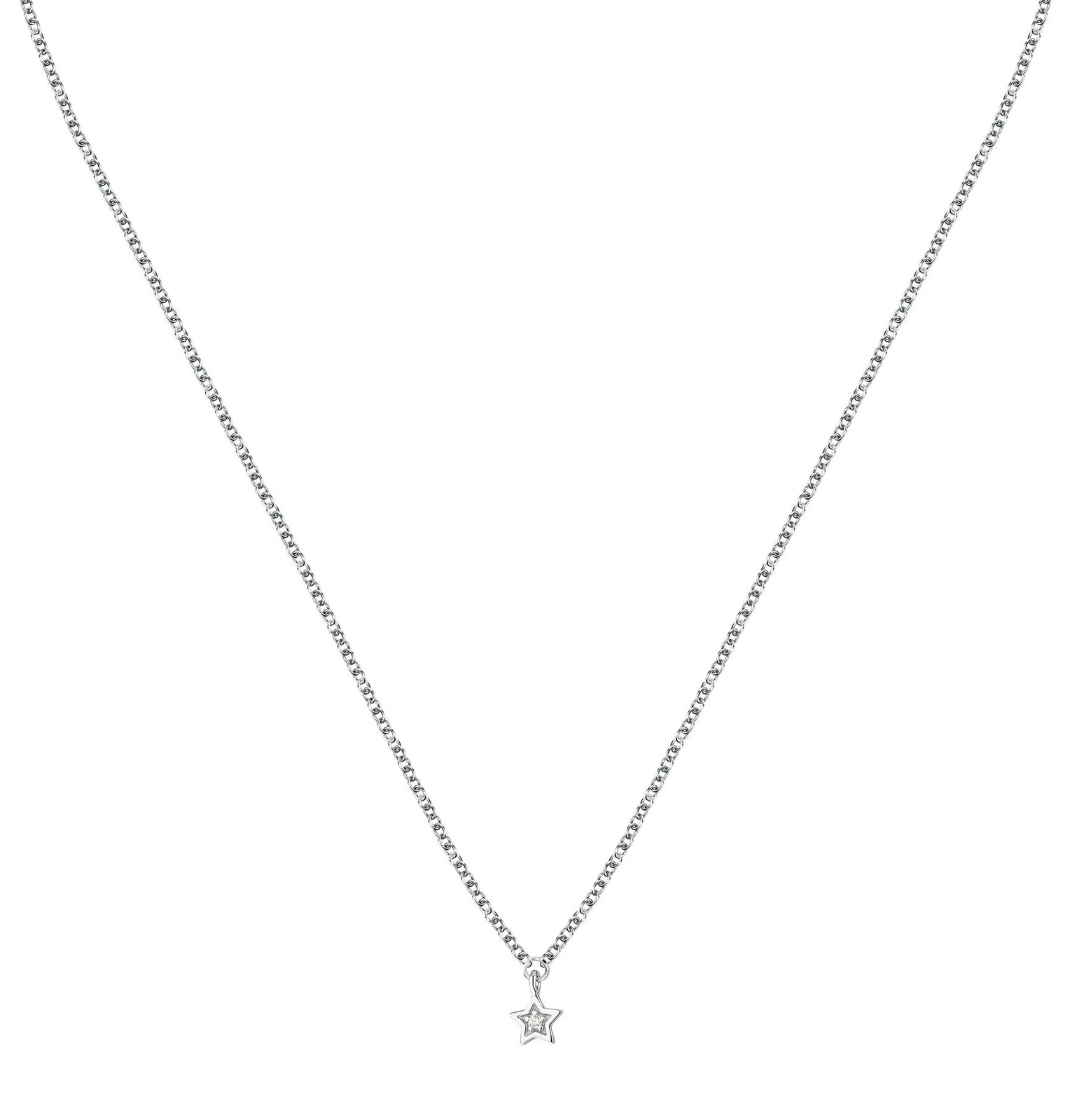 Morellato Strieborný dievčenský náhrdelník Hviezda so srdiečkom Dono SAZL15