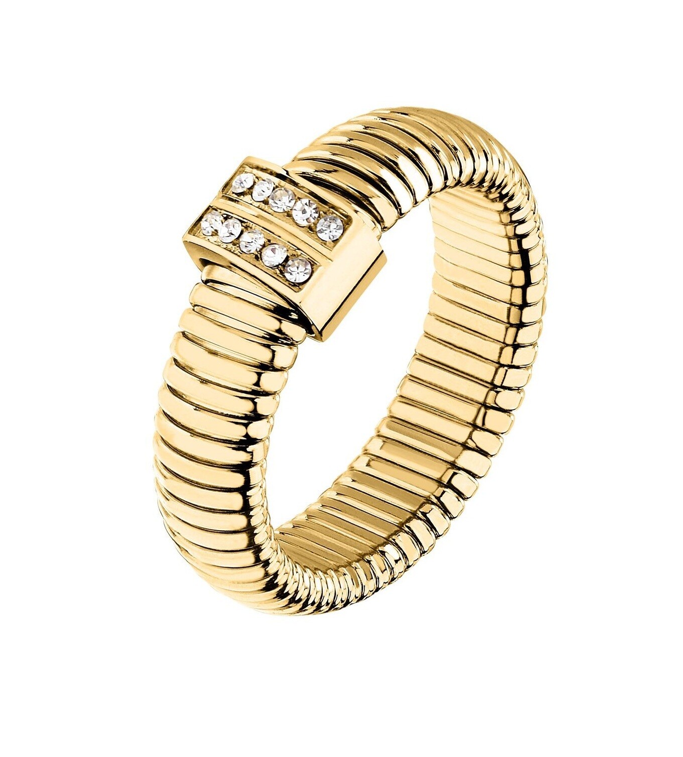 Morellato Štýlový pozlátený prsteň s kryštálmi Onda SAZP170 54 mm