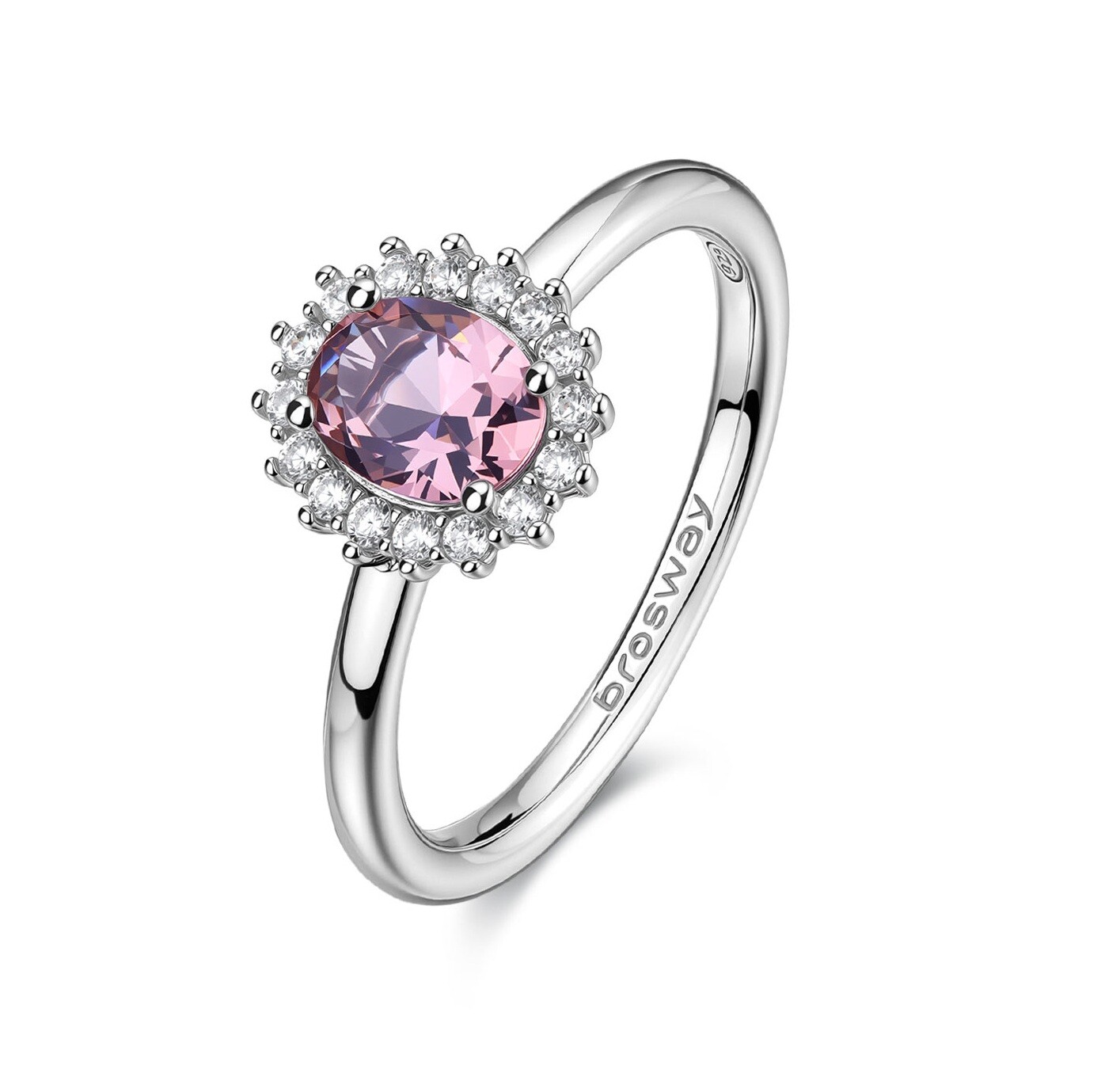 Brosway Elegantný strieborný prsteň Fancy Tender Pink FTP18 52 mm