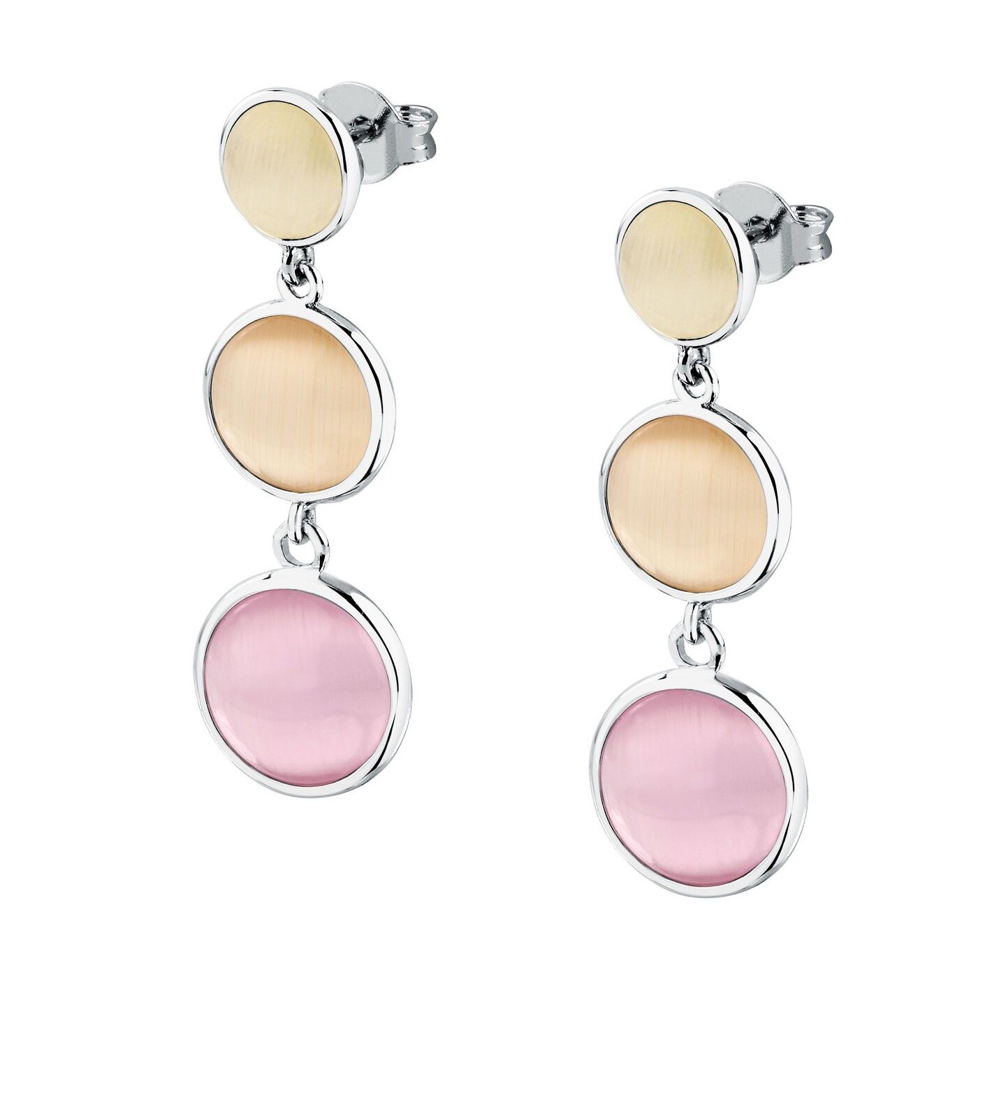 Morellato Strieborné visiace náušnice s mačacím okom Venezia SAZM23