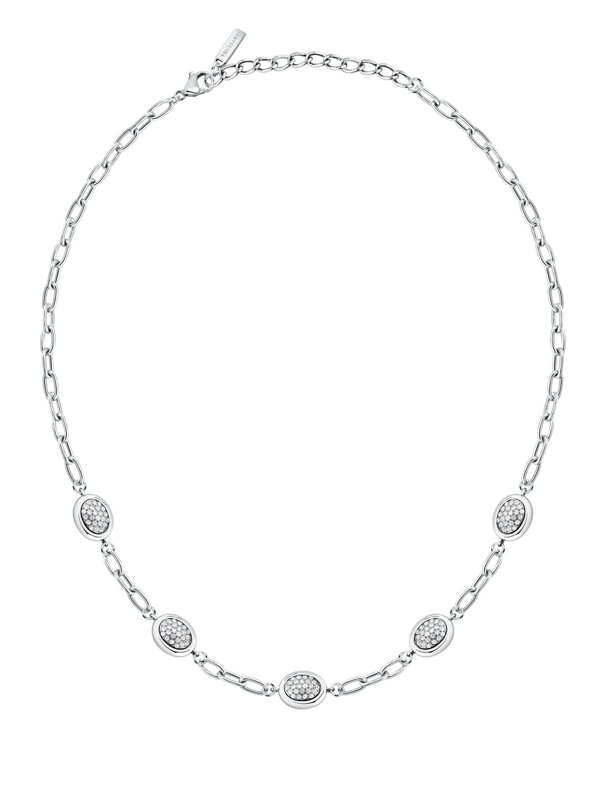 Trussardi Moderný oceľový náhrdelník s kryštálmi T-Concept TJAYY18