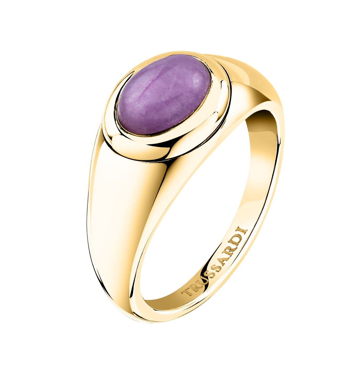 Trussardi Originálny pozlátený prsteň s mramorom T-Concept TJAYY170 54 mm