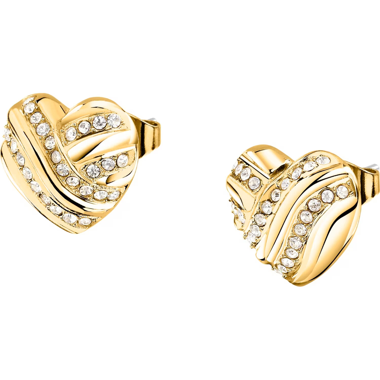 Morellato Pozlátené srdiečkové náušnice s kryštálmi Battito SAZQ07