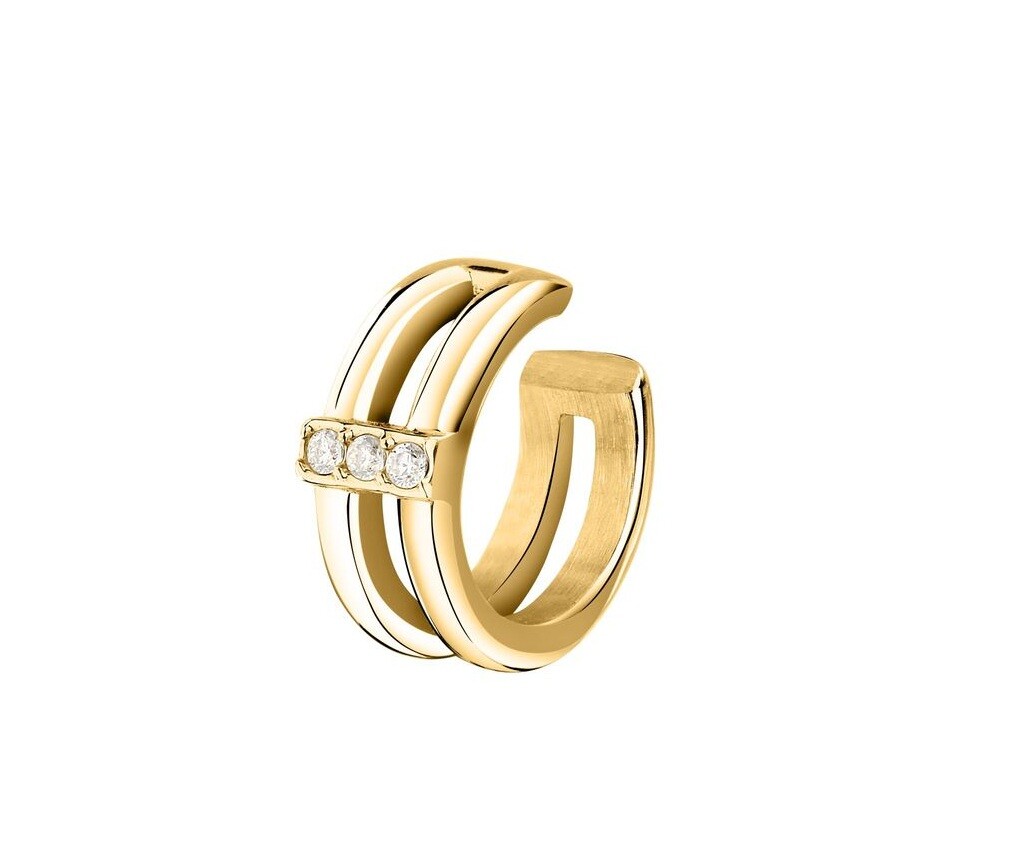 Morellato Dvojitá pozlátená single záušnice s kryštálmi Earcuff SAUP40