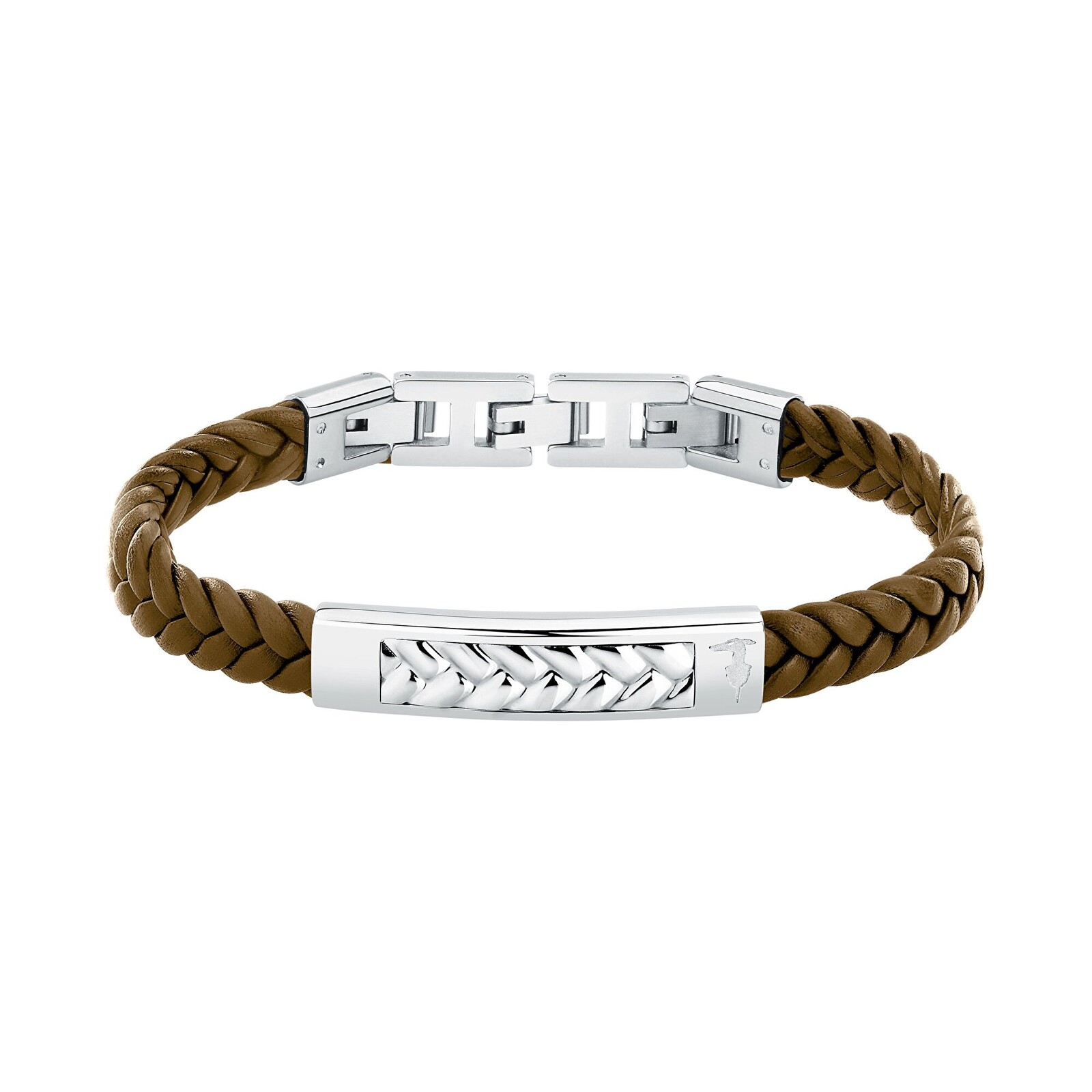 Trussardi Hnedý kožený náramok pre mužov T-Leather TJAXZ22