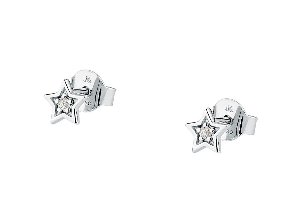 Morellato Dievčenské strieborné náušnice Hviezdičky so zirkónom Dono SAZL13