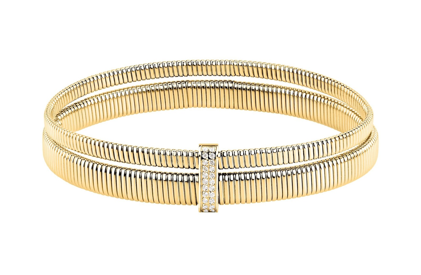 Morellato Dvojitý pozlátený náramok s kryštálmi Onda SAZP05 6 cm