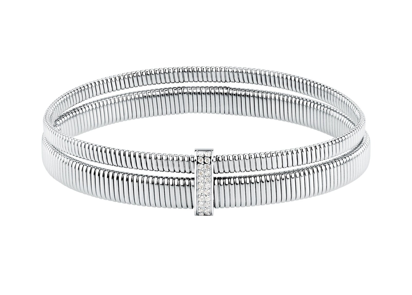 Morellato Dvojitý oceľový náramok s kryštálmi Onda SAZP03 6 cm