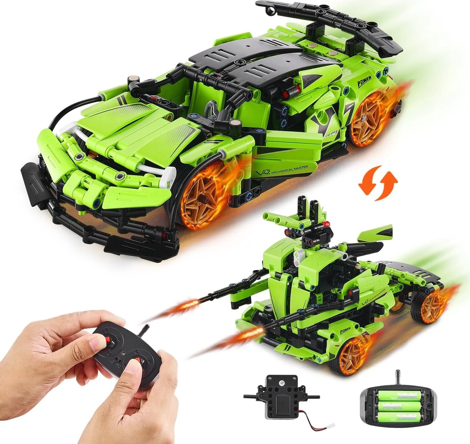 VEVOR STEM stavebnice RC auto/robot 2 v 1, 461 dílků, ovládání přes aplikaci