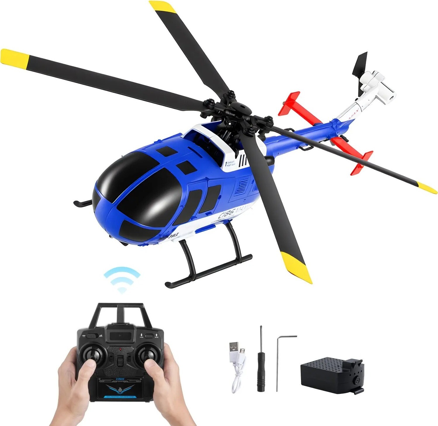 VEVOR RC vrtulník 2,4 GHz, 4kanálový, 4 vrtule, vzlet a přistání