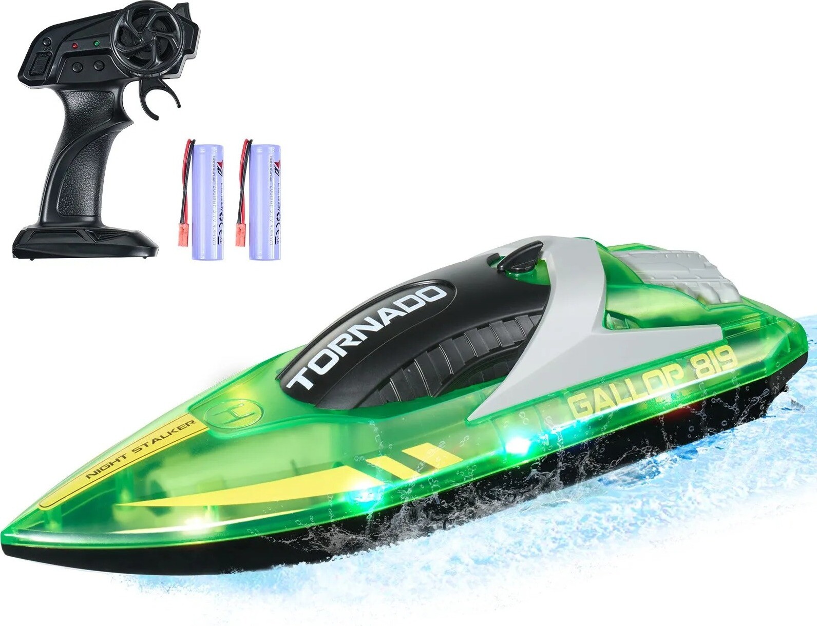 VEVOR RC závodní člun 2,4 GHz, rychlost 12 km/h, LED světlo, vodotěsný