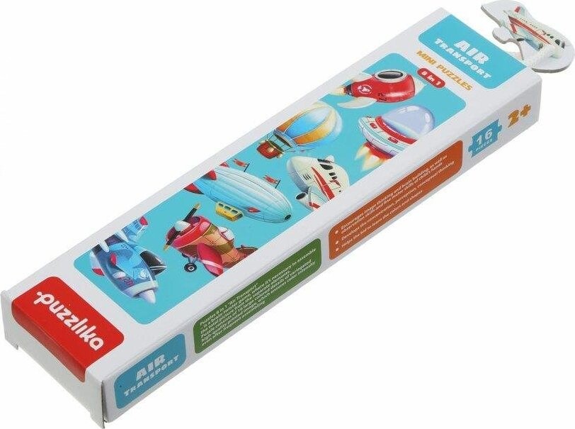 Puzzlika 15283 Letecká doprava – puzzle 8 dopravných prostriedkov – 16 dielikov