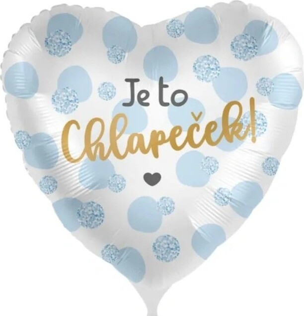 SMART BALLOONS Balón fóliový – je to chlapeček – srdce – 43 cm