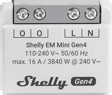 Shelly Gen4 EM mini 16 A, merač spotreby, WiFi, LAN