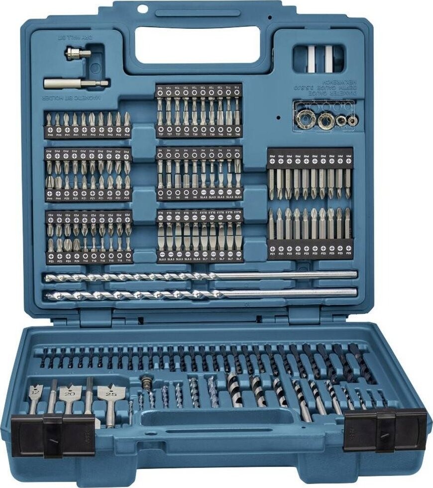 MAKITA Súprava vrtákov a bitov 256 ks v plastovom kufri E-11689
