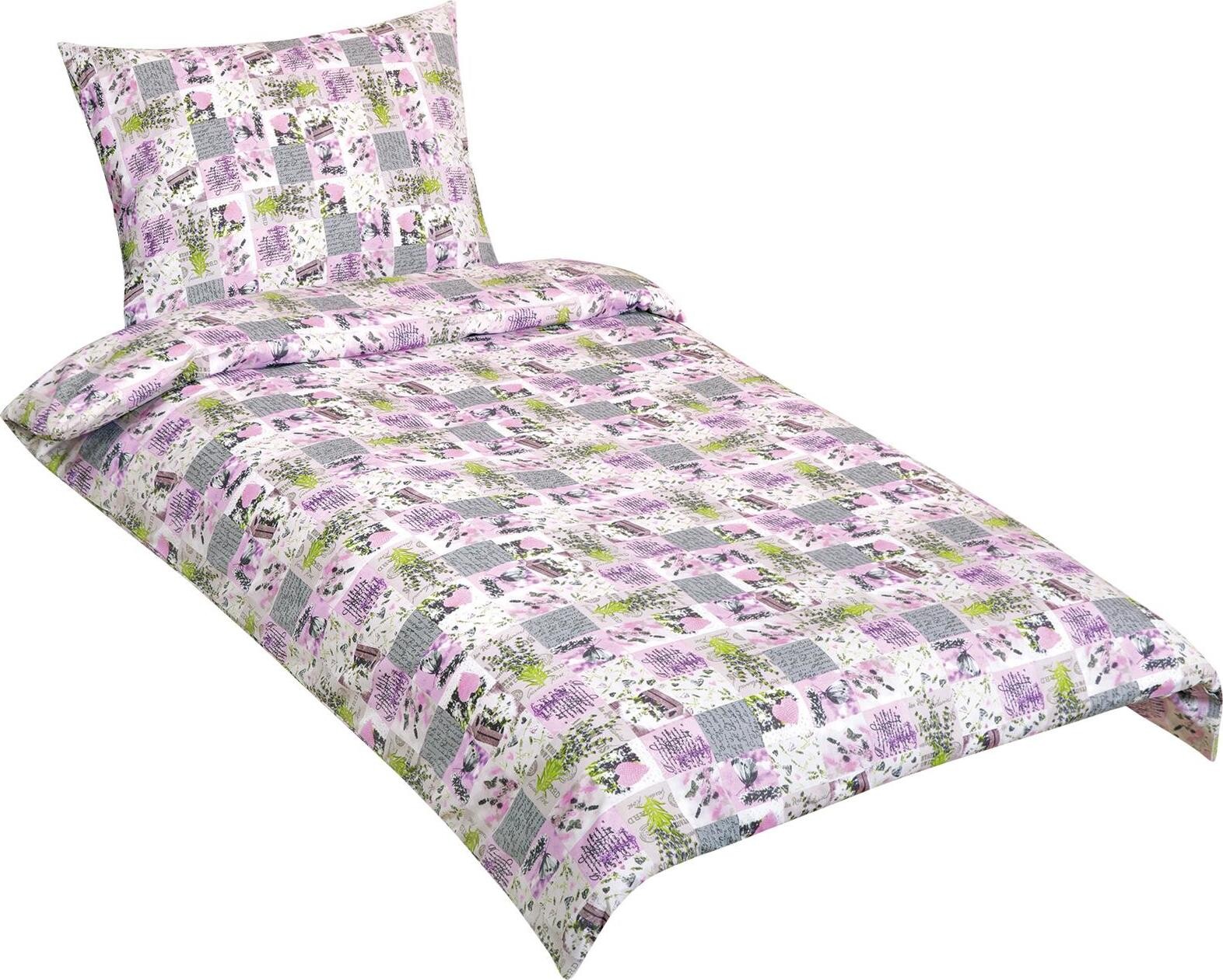 BELLATEX bavlnené obliečky 90/143, patchwork lila, 140 × 200, 70 × 90