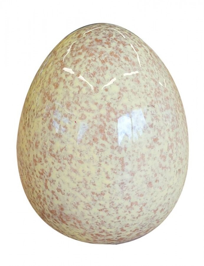 GOBA Veľkonočná dekorácia – Vajíčko keramické, žlté, 9 × 7 cm