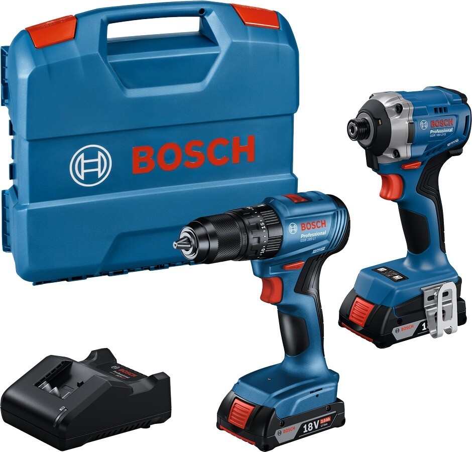 BOSCH Sada aku náradia GDR 18V-215 + GSB 185-LI (2× GBA 18V 20Ah; GAL 18V-20, kufor) 0.601.9N2.024