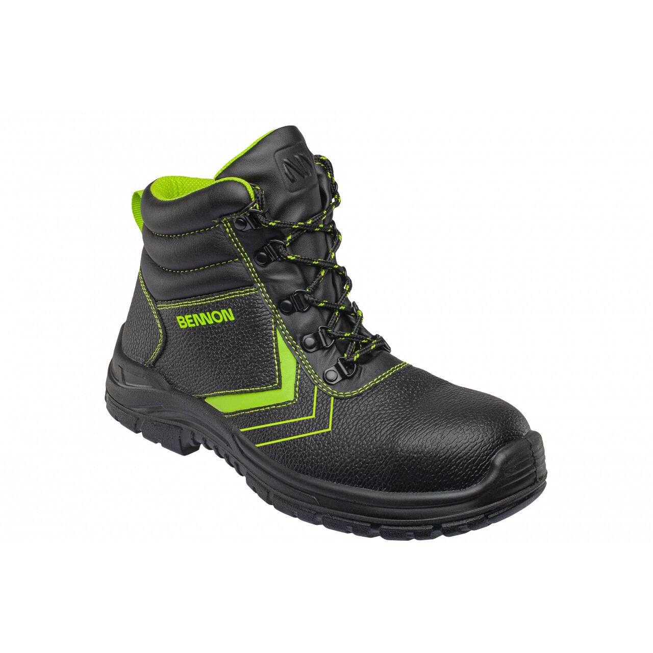 Topánky pracovné Bennon Basic S3 High 2.0 - čierne-zelené, 43