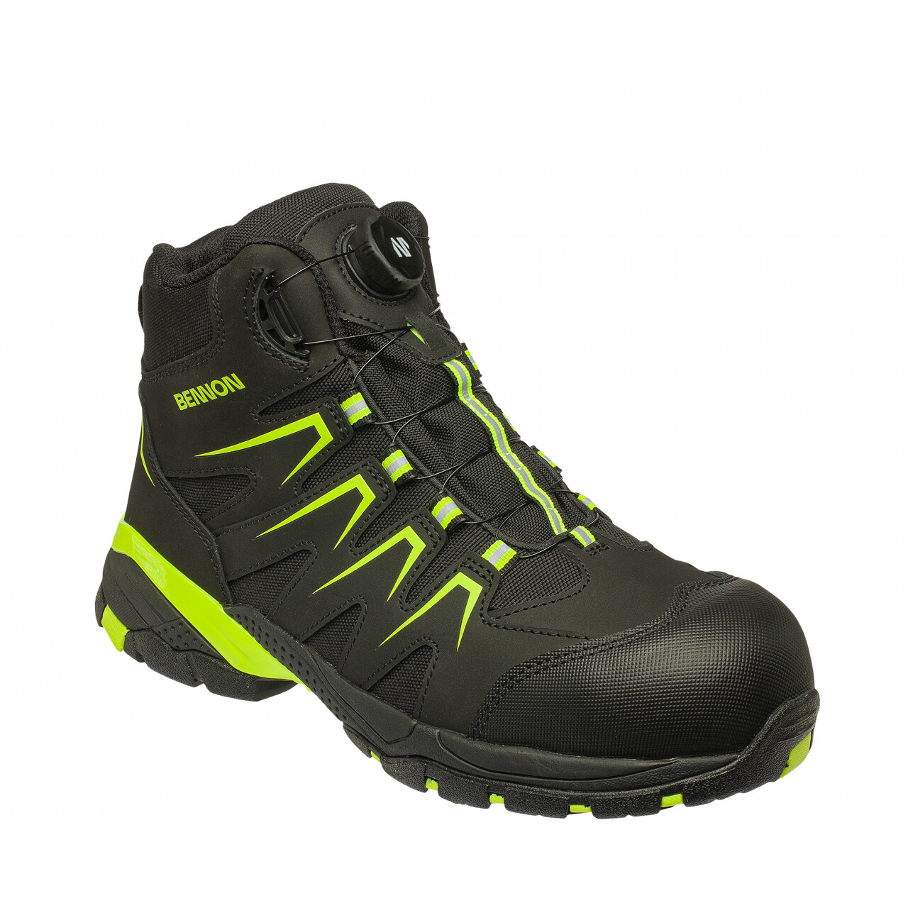 Topánky pracovné Bennon XTR S7S B-Spin Hi-Vis High - čierne-zelené, 45