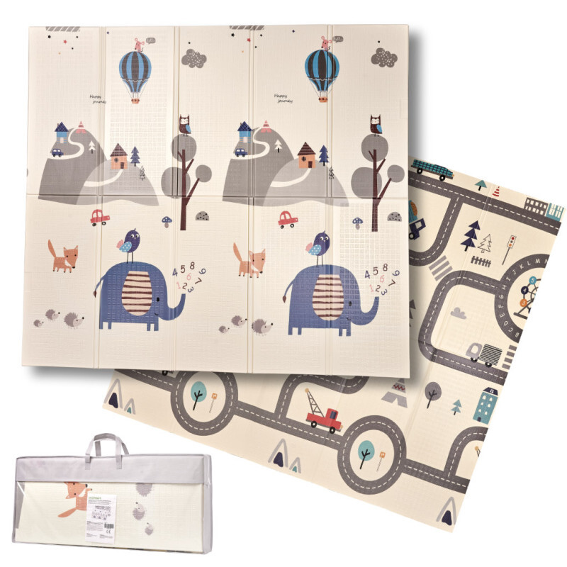 4503_4 Obojstranná penová podložka - Slon a cestička 180x200 cm