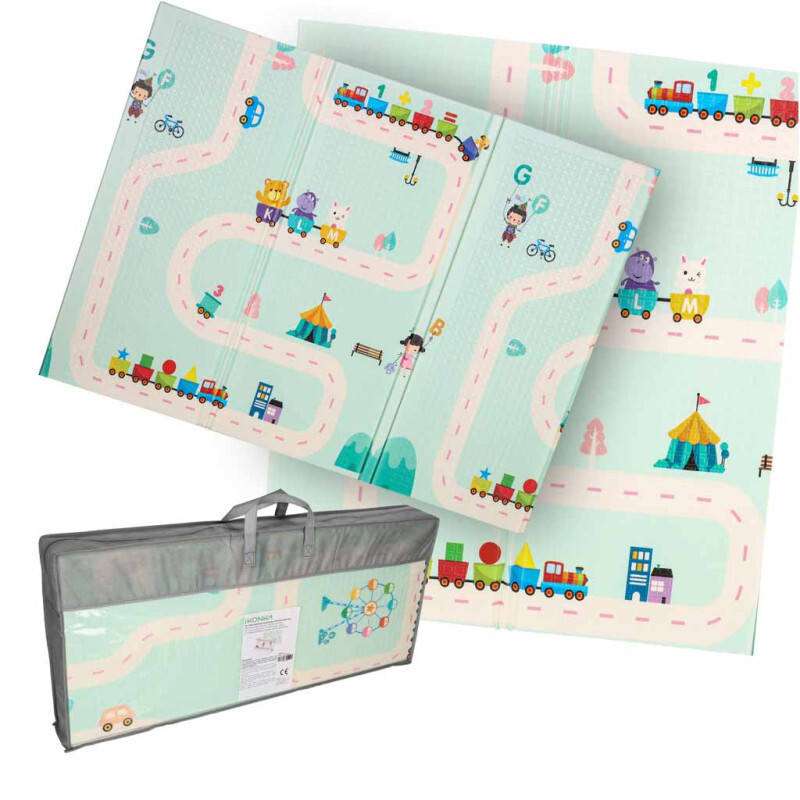 4503_5 Obojstranná penová podložka - Panda a cesty 180x200 cm